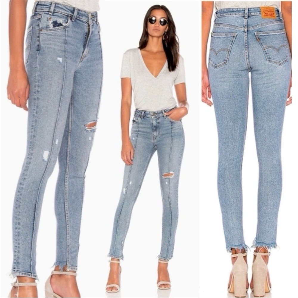 Levi’s 721 Vintage High Rise Skinny Jeans in Blue Chaos